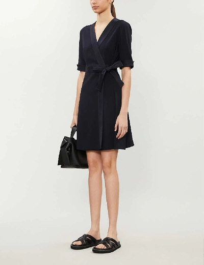 Claudie Pierlot Rosilea Kimono Woven Dress In Navy