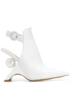Nicholas Kirkwood White Jazelle 105 Backless Leather Boots