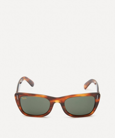 Ray Ban Caribbean Sunglasses Striped Havana Frame Brown Lenses Polarized 52-22