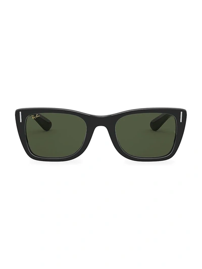Ray Ban Rb2248 52mm Caribbean Rectangular Sunglasses In Black
