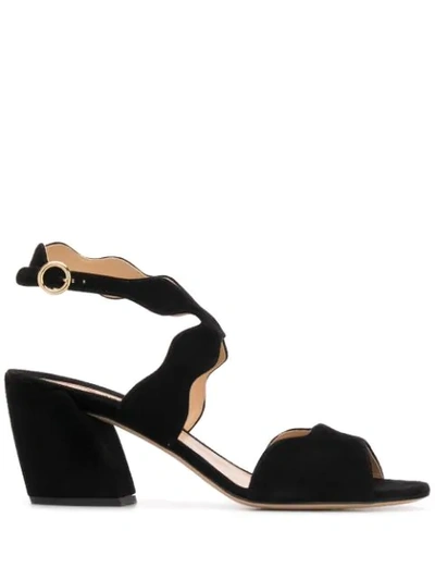 Chloé Laurena Suede Sandals In Black