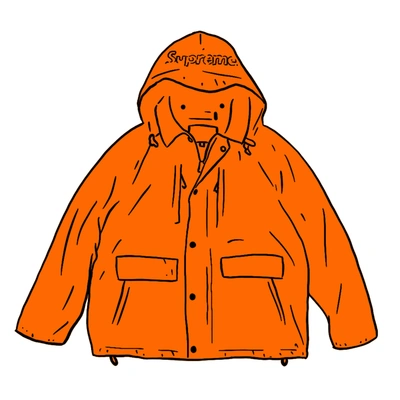 Pre-owned Supreme  Barbour Lightweight Waxed Cotton Field Jacket Orange