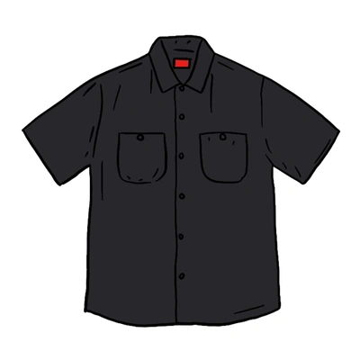 Pre-owned Supreme Silk S/s Work Shirt Black