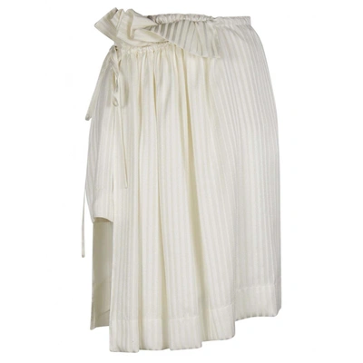 Pre-owned Stella Mccartney Silk Mini Skirt In White