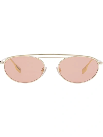 Burberry Oval Frame Sunglasses In Pink