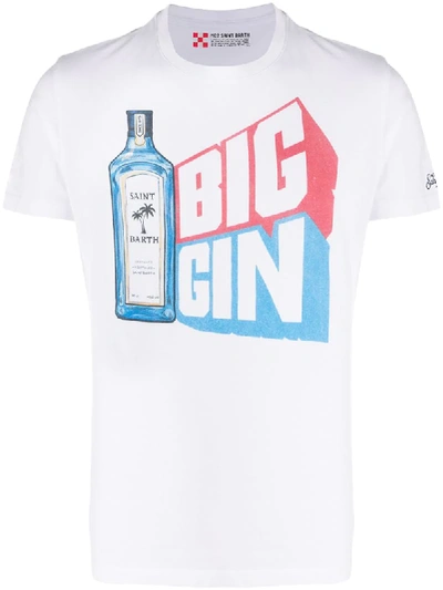 Mc2 Saint Barth Big Gin Crew Neck T-shirt In White