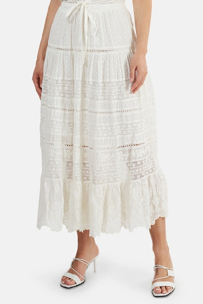 Loveshackfancy Donna Embroidered Skirt In White