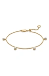 Monica Vinader Diamond And 18k Yellow Gold Vermeil Fiji Tiny Button Bracelet In Y Gold