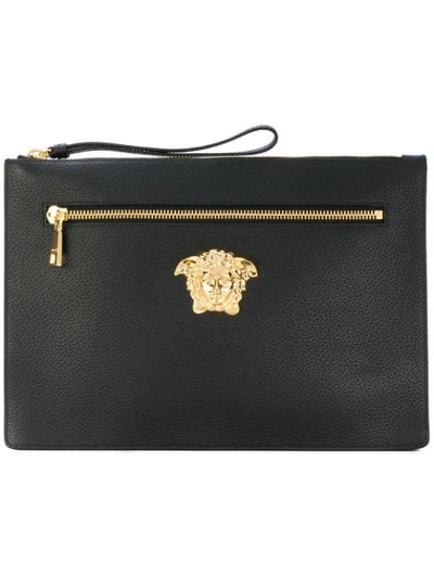 Versace Medusa Clutch In Black