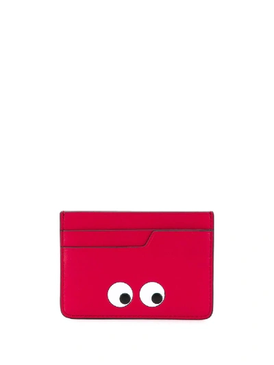 Anya Hindmarch Zipped Eyes Eye Logo Cardholder In Red