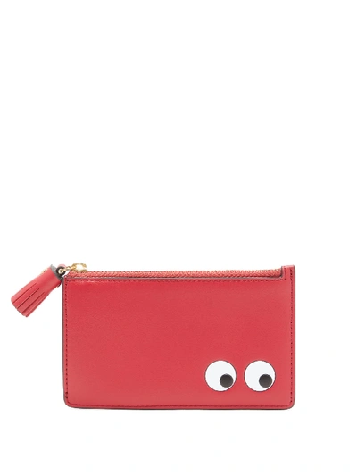 Anya Hindmarch Zipped Eyes Eye Logo Zipped Cardholder In Red