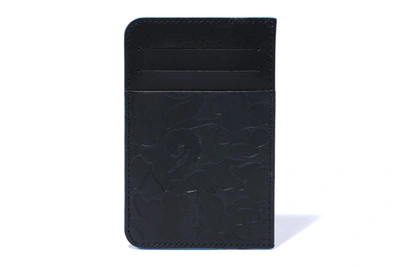 Pre-owned Bape  Solid Camo Card Case Black