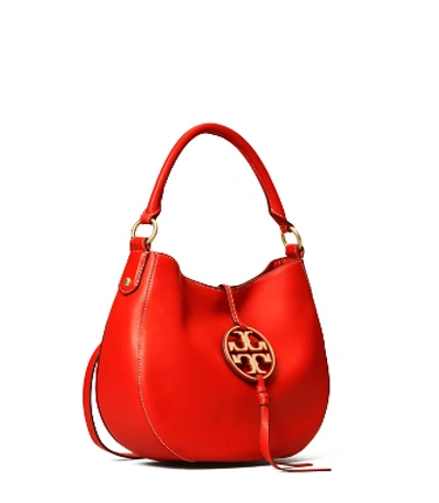 Tory Burch Miller Metal-logo Mini Hobo In Bright Samba