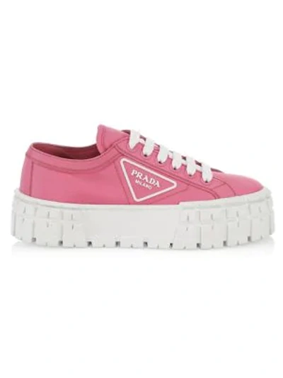 Prada Lug-sole Platform Sneakers In Begonia