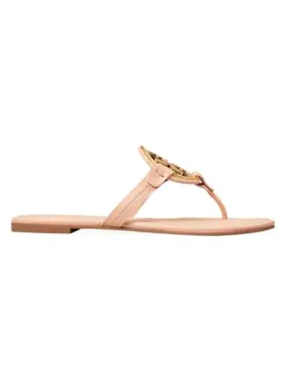 Tory Burch Women's Metal Miller Leather Thong Sandals In Pink Moon