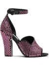 Prada Women's Crystal-embellished Satin Ankle-strap Sandals In Pink