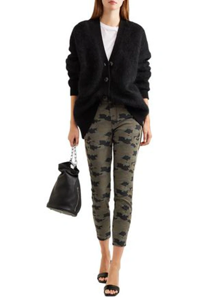 L Agence Margot Cropped Camouflage-print High-rise Skinny Jeans In Army Green