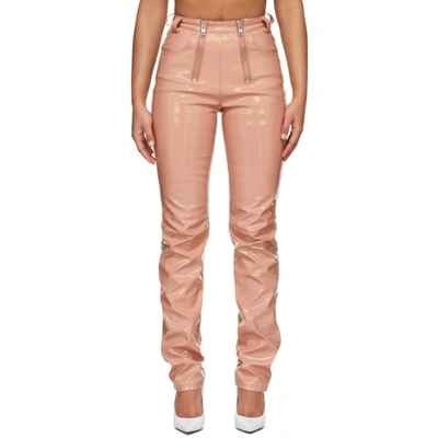 Gmbh Frey Double Zip Vinyl Trousers In Rose