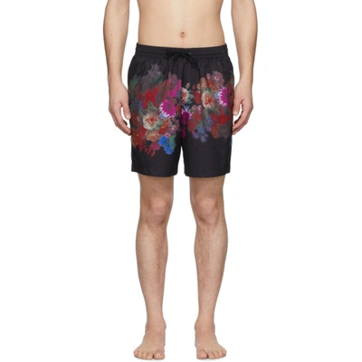 Dries Van Noten Floral Printed Swim Shorts In Bordeaux