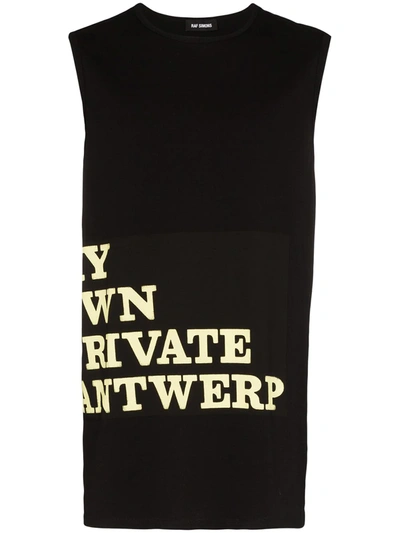 Raf Simons Trägershirt Mit "my Own Private Antwerp"-print In Dark Navy