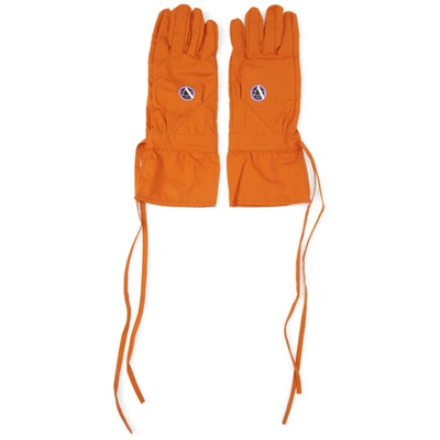 Raf Simons Opening Ceremony Printed Labo Gloves In Orange