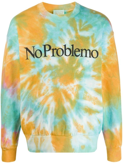 Aries No Problemo-print Cotton-jersey Sweatshirt In Multi