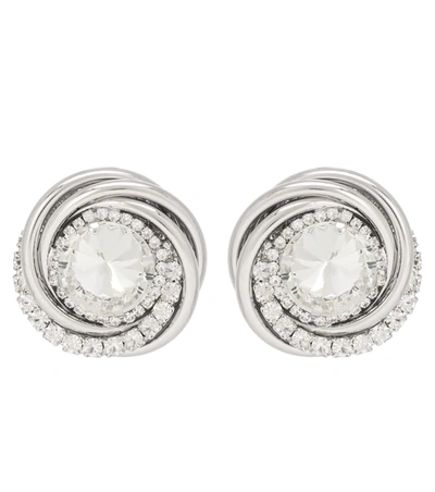 Alessandra Rich Opening Ceremony Double Torchion Earrings In Silver