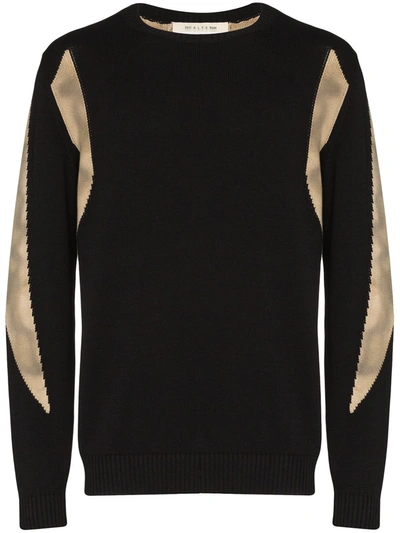 Alyx Panelled Cotton Sweater In Black