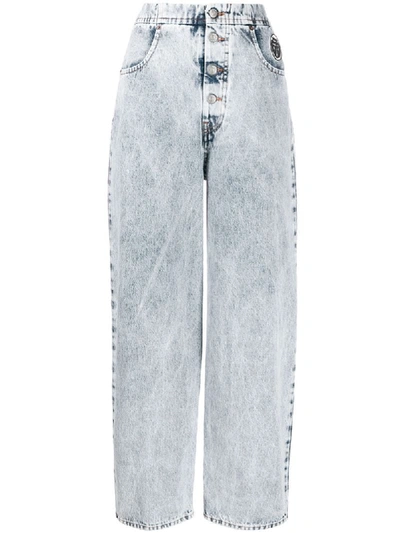 Mm6 Maison Margiela Opening Ceremony Snow Denim High-waisted Jeans In Blue