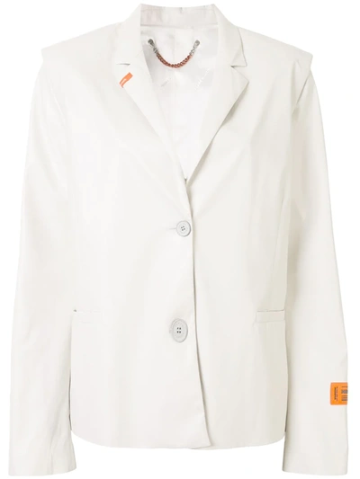 Heron Preston Layered Single Breasted Blazer In White