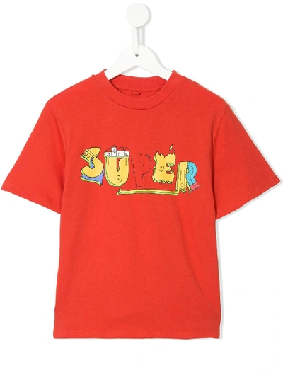 Stella Mccartney Kids' Super Print T-shirt In Orange