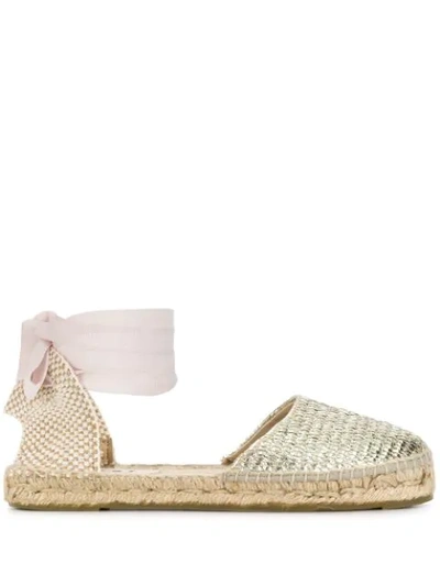 Manebi Los Angeles Flat Espadrilles In Gold