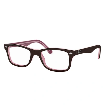 Ray Ban Rb5228 Eyeglasses Brown Frame Clear Lenses 50-17