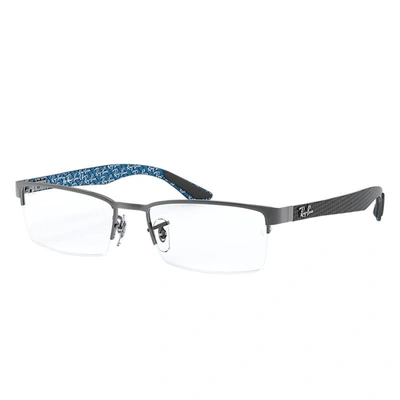 Ray Ban Rb8412 Eyeglasses Grey Frame Clear Lenses 52-17