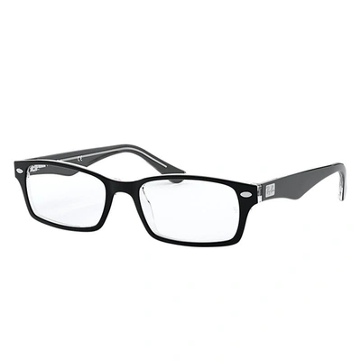 Ray Ban Rb5206 Eyeglasses Black Frame Clear Lenses Polarized 52-18
