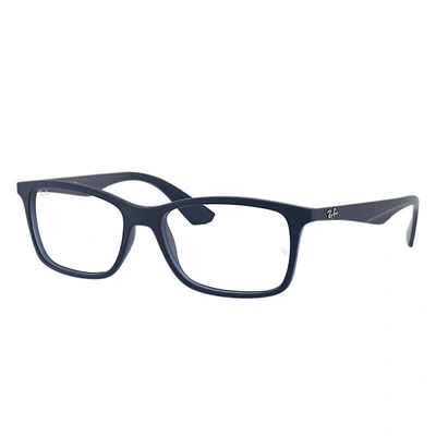 Ray Ban Rb7047 Eyeglasses Blue Frame Clear Lenses Polarized 54-17
