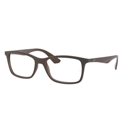 Ray Ban Rb7047 Eyeglasses Brown Frame Clear Lenses Polarized 54-17