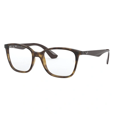Ray Ban Rb7066 Eyeglasses Brown Frame Clear Lenses Polarized 54-17 In Dark Brown