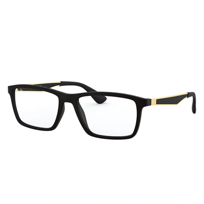 Ray Ban Rb7056 Eyeglasses Gold Frame Clear Lenses Polarized 55-17