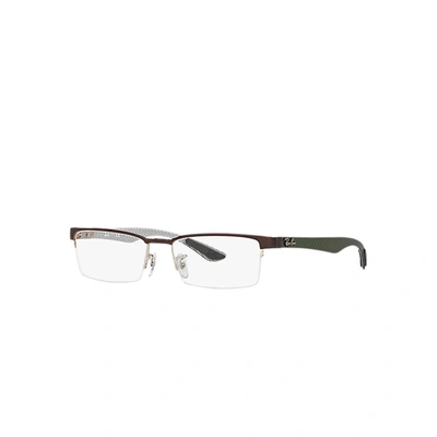 Ray Ban Rb8412 Eyeglasses Brown Frame Clear Lenses Polarized 54-17