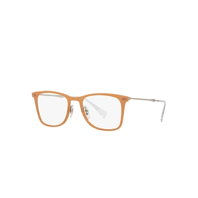 Ray Ban Rb7086 Eyeglasses Silver Frame Clear Lenses Polarized 51-18 In Silber