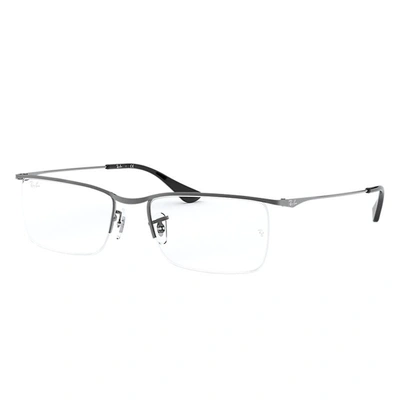 Ray Ban Rb6370 Eyeglasses Gunmetal Frame Clear Lenses Polarized 55-18