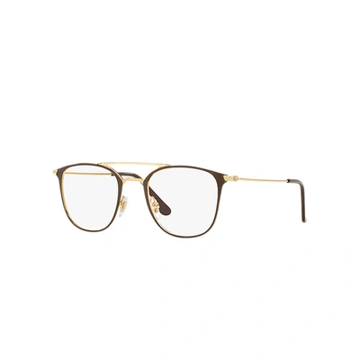 Ray Ban Rb6377 Eyeglasses Gold Frame Clear Lenses Polarized 50-21