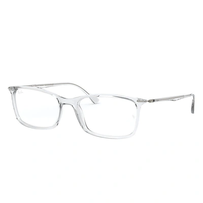 Ray Ban Rb7031 Eyeglasses Transparent Frame Clear Lenses Polarized 53-17