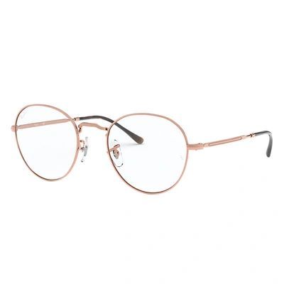 Ray Ban Round Metal Optics Ii Eyeglasses Bronze-copper Frame Clear Lenses Polarized 49-20