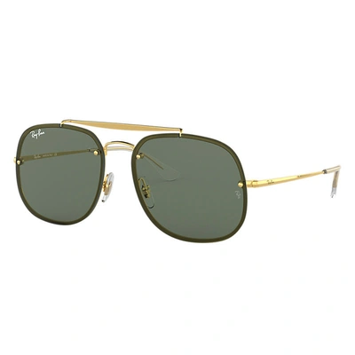 Ray Ban Blaze General Sunglasses Gold Frame Green Lenses 58-16