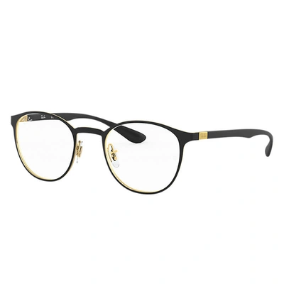 Ray Ban Rb6355 Eyeglasses Black Frame Clear Lenses Polarized 50-20 In Gold