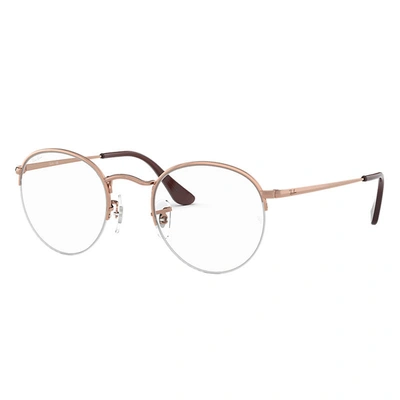 Ray Ban Round Gaze Eyeglasses Bronze-copper Frame Clear Lenses Polarized 51-22