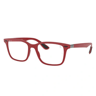 Ray Ban Rb7144m Scuderia Ferrari Collection Eyeglasses Red Frame Clear Lenses 53-18