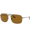 Ray Ban 60mm Aviator Sunglasses - Gunmetal/ Brown Solid